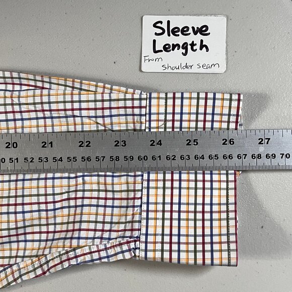 Gitman Bros Made in USA Check Long Sleeve Button Down Shirt - Men's Size 16/36 - Picture 9 of 10